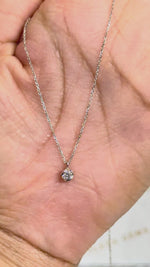 Load and play video in Gallery viewer, 18K Gold 0.1 ct Round Diamond Pendant Necklace | Maylaya Gems product video
