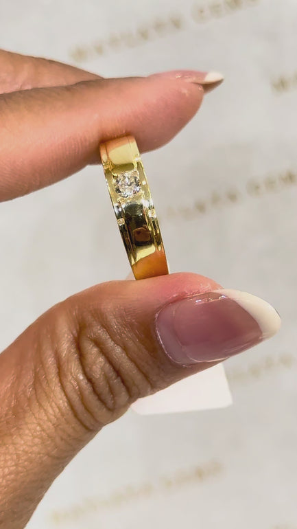 9K Gold 0.2 ct Round Diamond Ring | Maylaya Gems product video