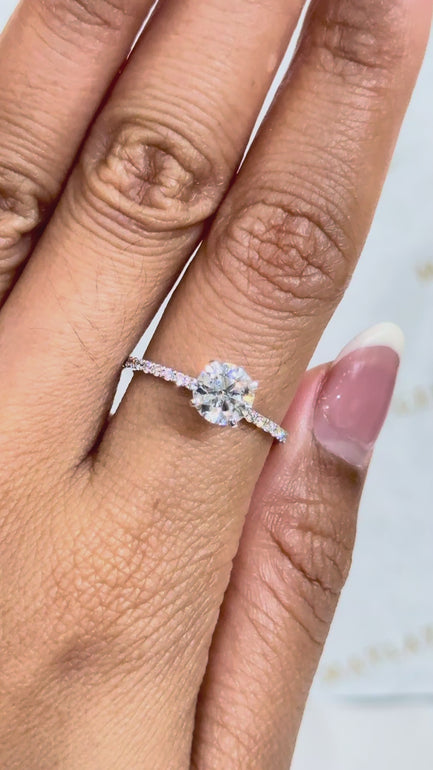 9K Gold 1.1 ct Round Diamond Ring | Maylaya Gems product video