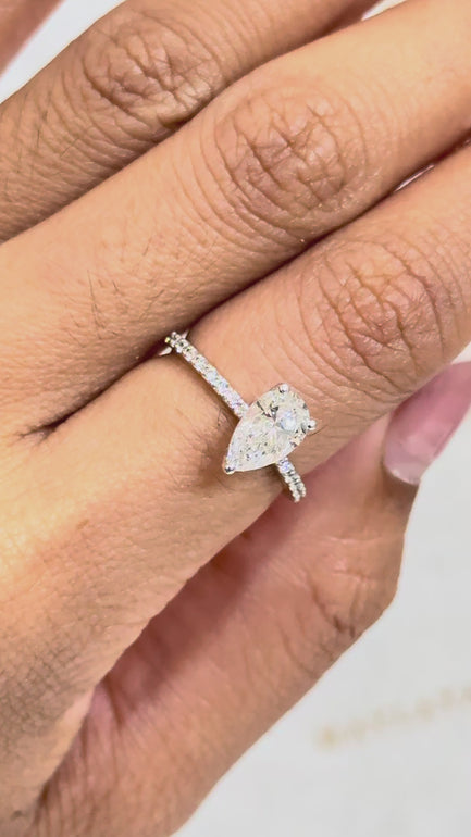 9K Gold 1.06 ct Pear Diamond Ring | Maylaya Gems product video